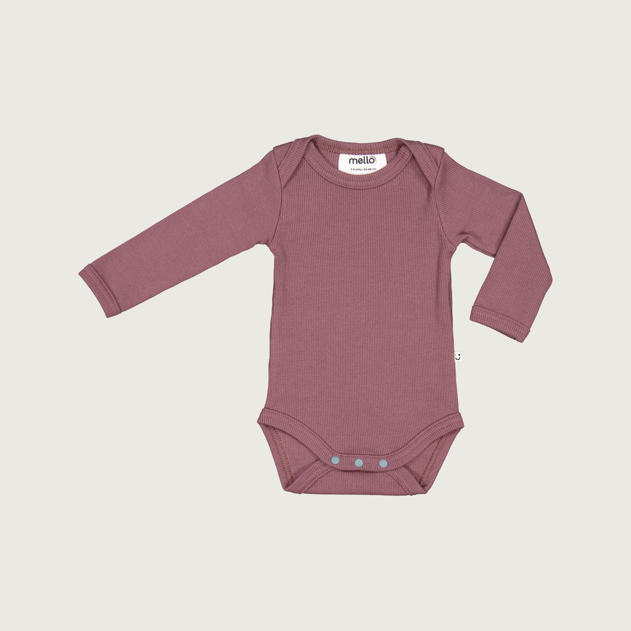 Organic cotton long sleeve bodysuit plum