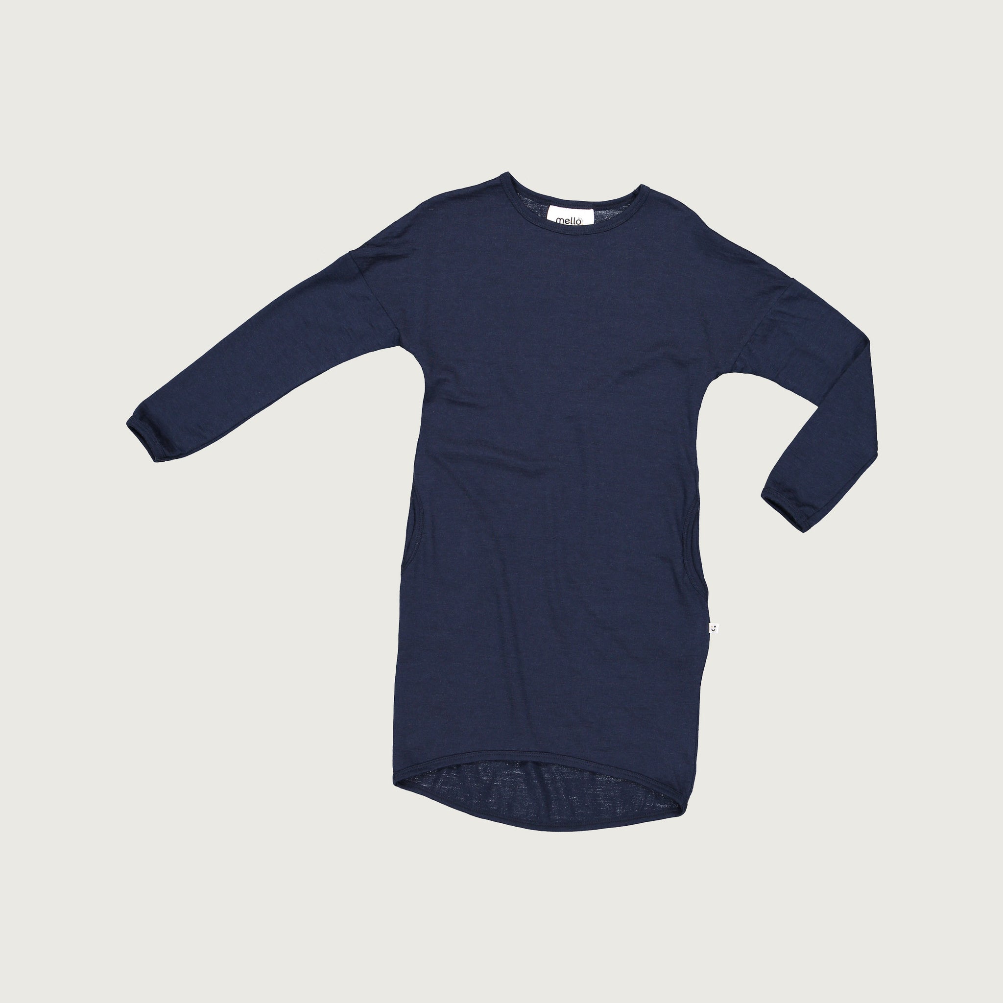 Merino slouch dress navy blue