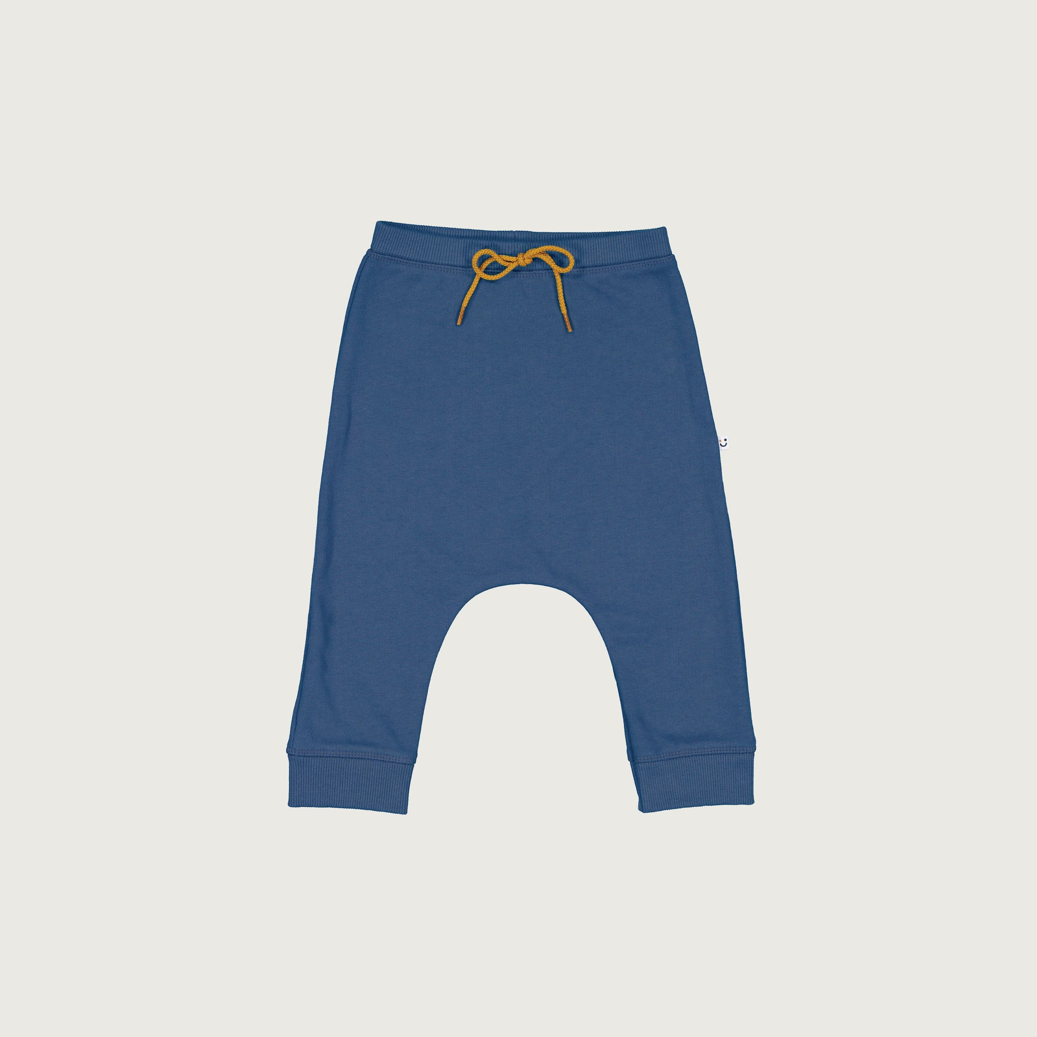 Organic cotton merino baby slouch trackie denim blue
