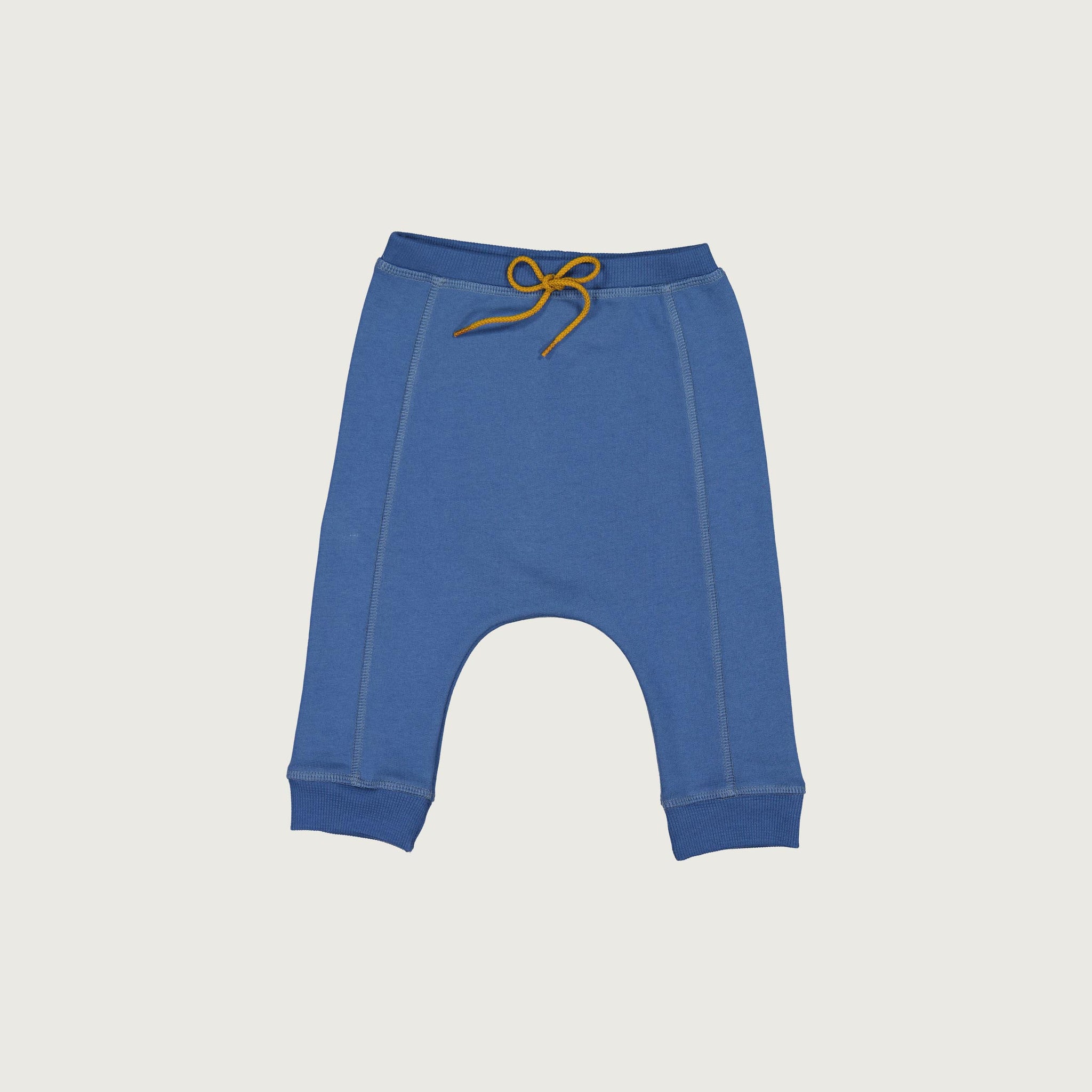 Organic cotton merino baby slouch trackie denim blue front seam