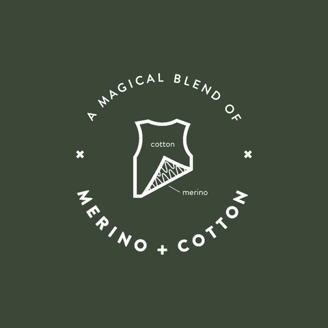Mello Merino cotton merino logo olive