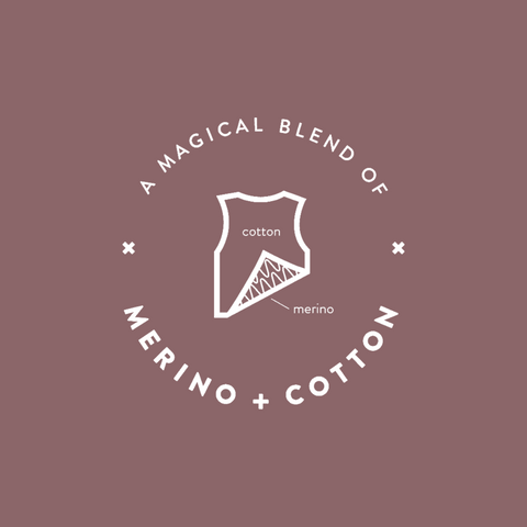 Mello Merino's cotton merino magical blend logo