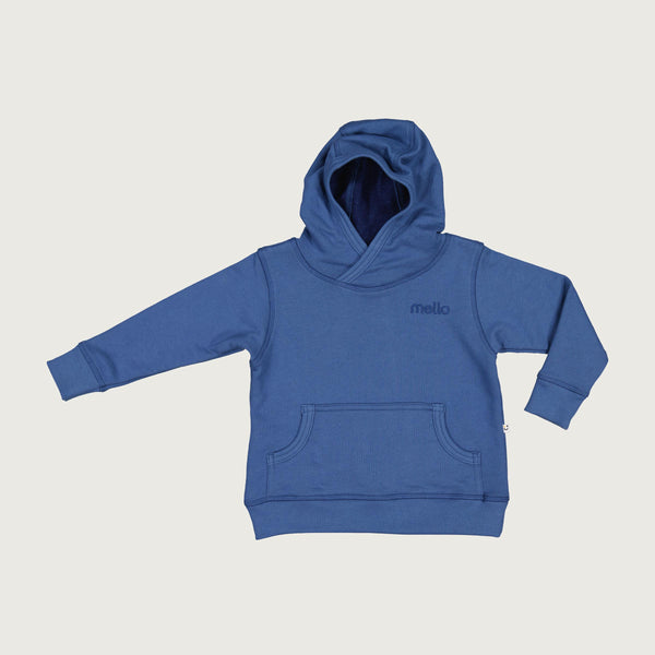 cotton merino hoodie denim blue
