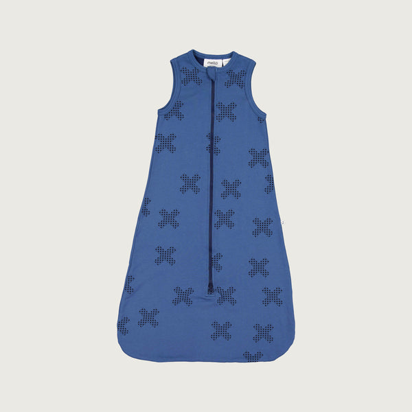 Organic cotton merino sleep sack denim blue