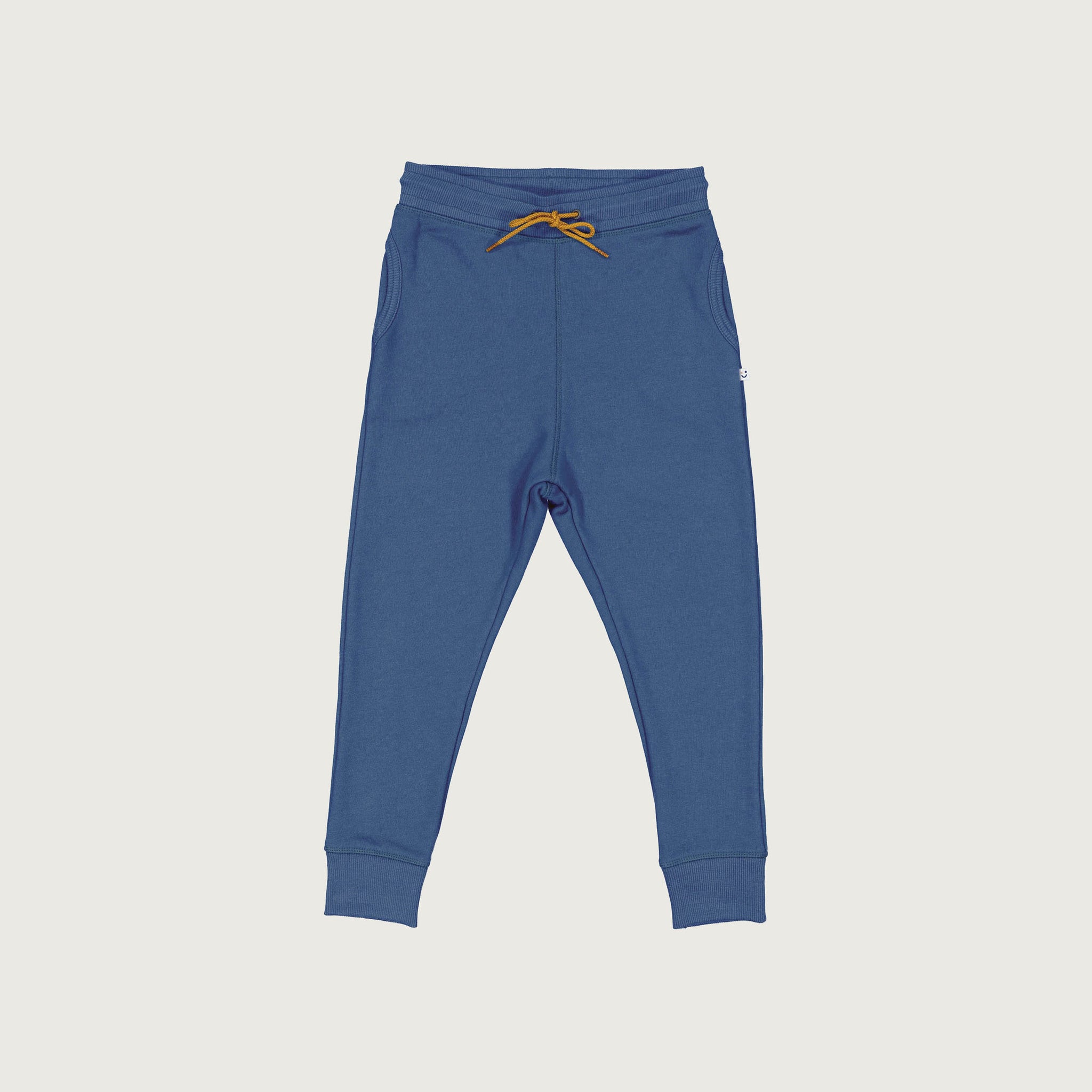 Organic cotton merino trackie pants denim blue